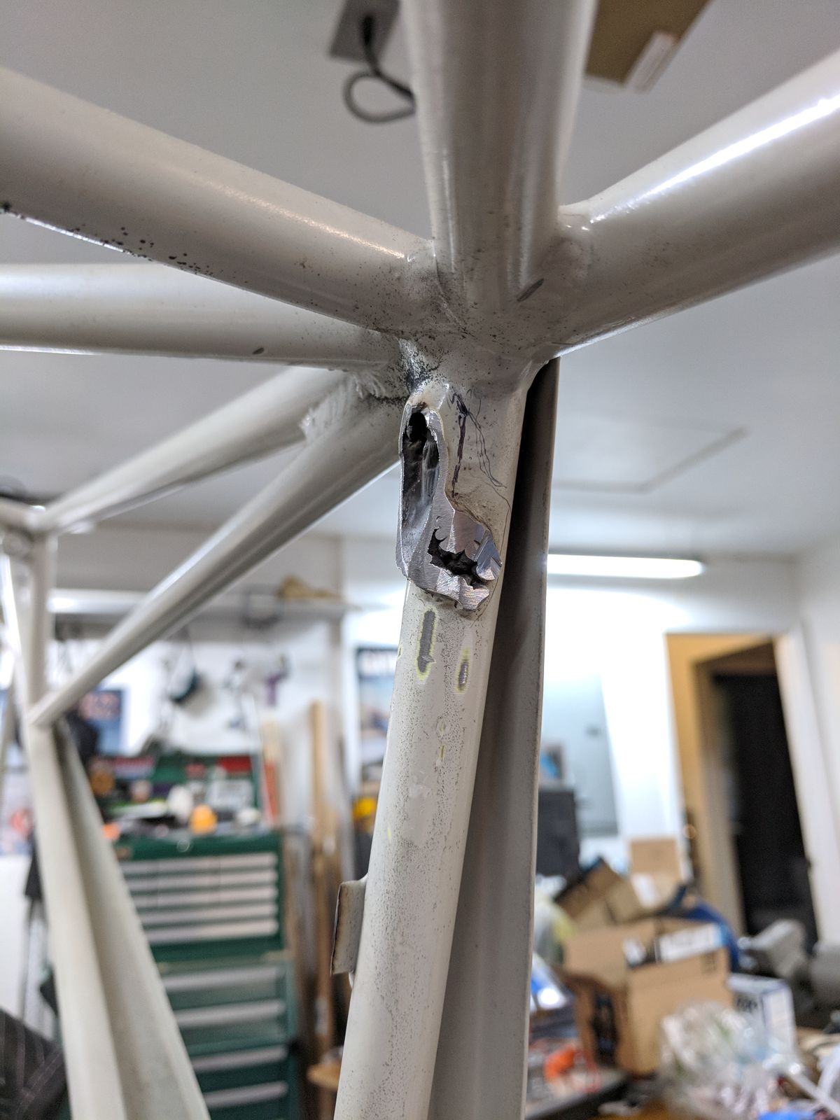 First pass with cutoff wheel